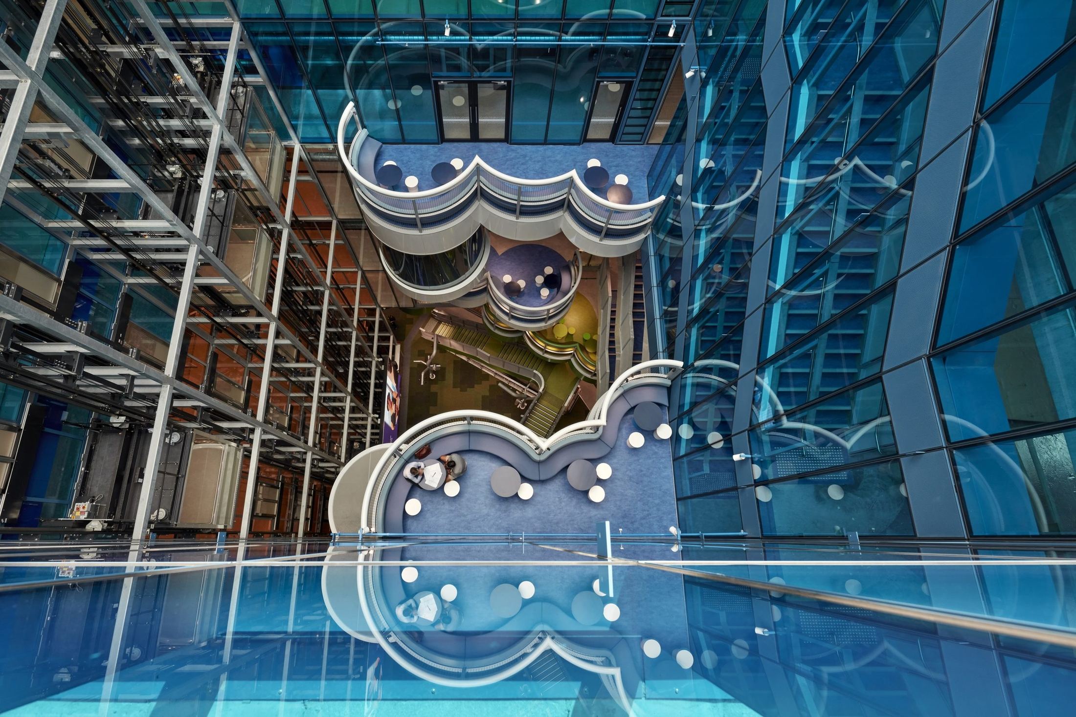 Looking down into the atrium of the Andrew N. Liveris Building, The University of Queensland