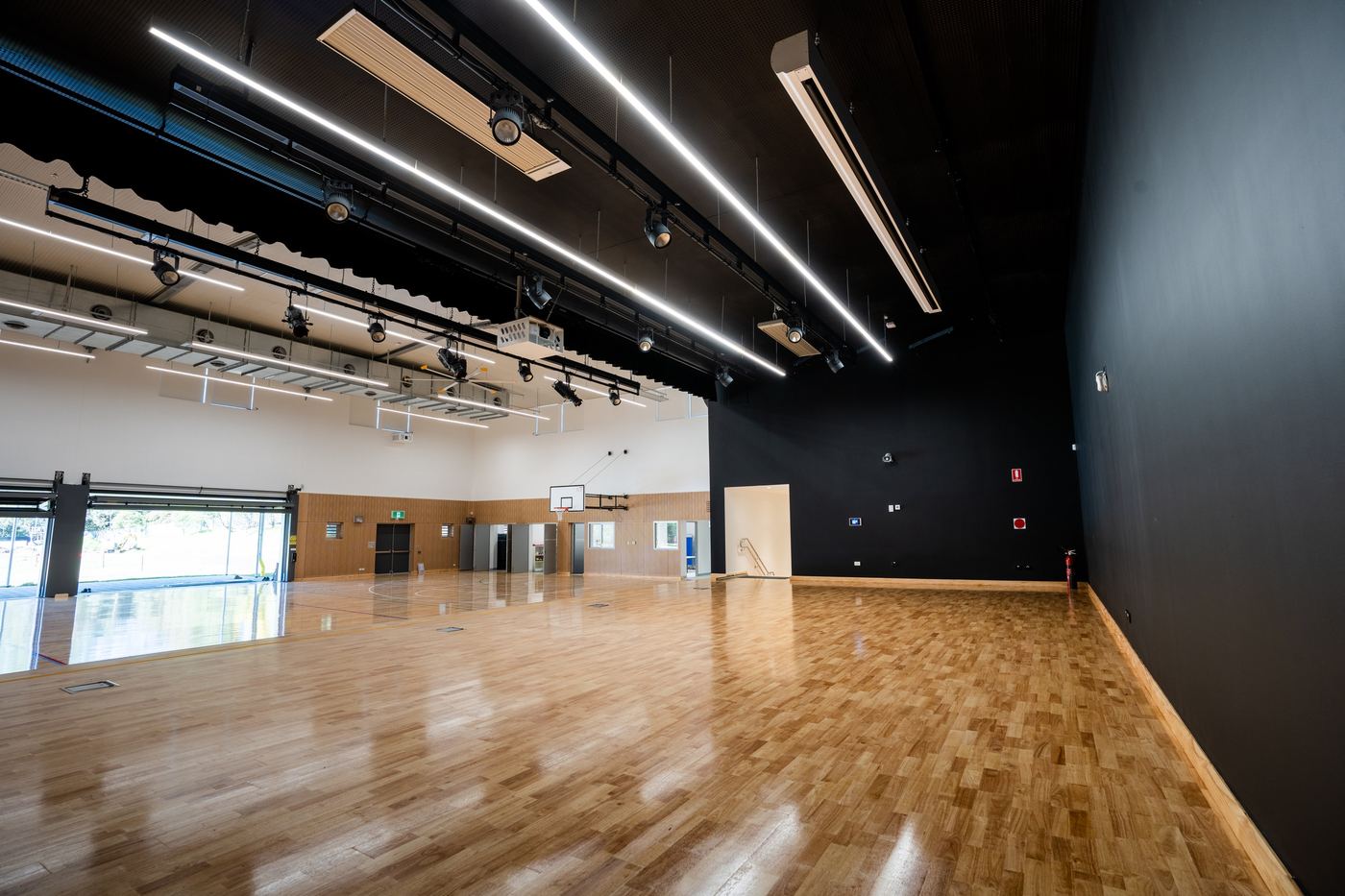 The stage in the new hall at Katoomba High School